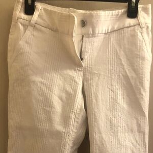 Moda International White Seersucker Pants